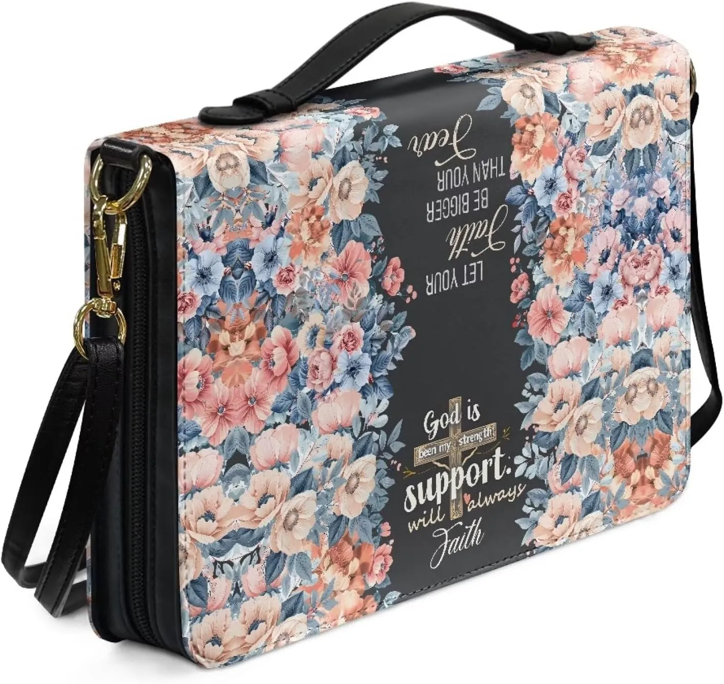Bible Cover, Bible Bag Church Carrying Case, Bible Case Bible Protective with Strap Zippered Pocket for Men Women