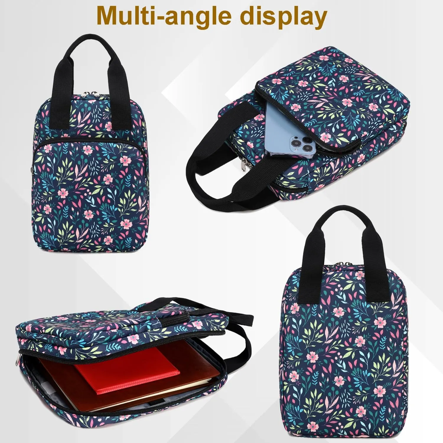 Bible Cover for Women, Bible Case, Bible Holder Case for Women, Carrying Book Case Church Bag with Handle and Zippered