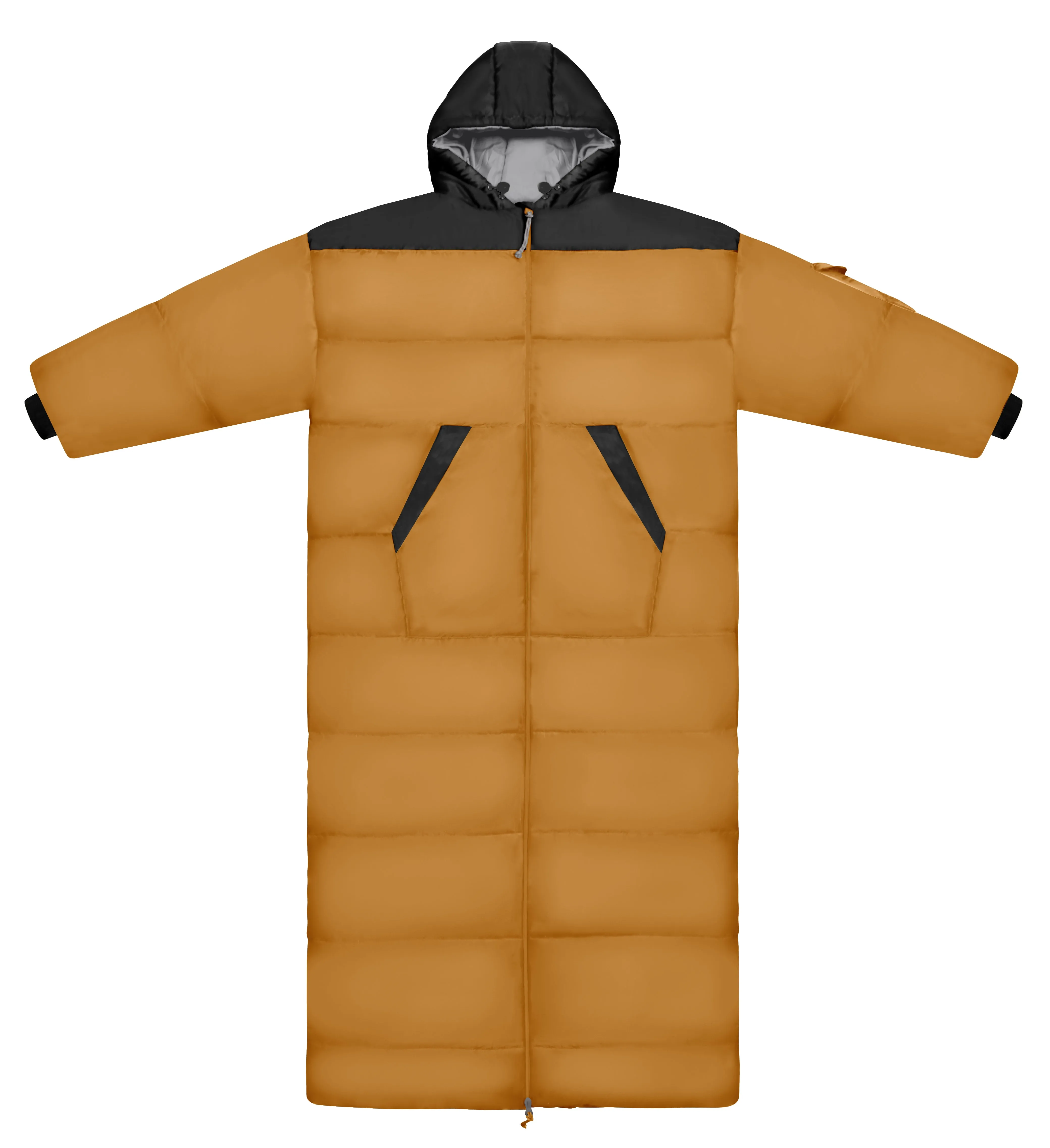 Black and Tan Long Sleeve Sleeping Bag Jacket L-XXL Success