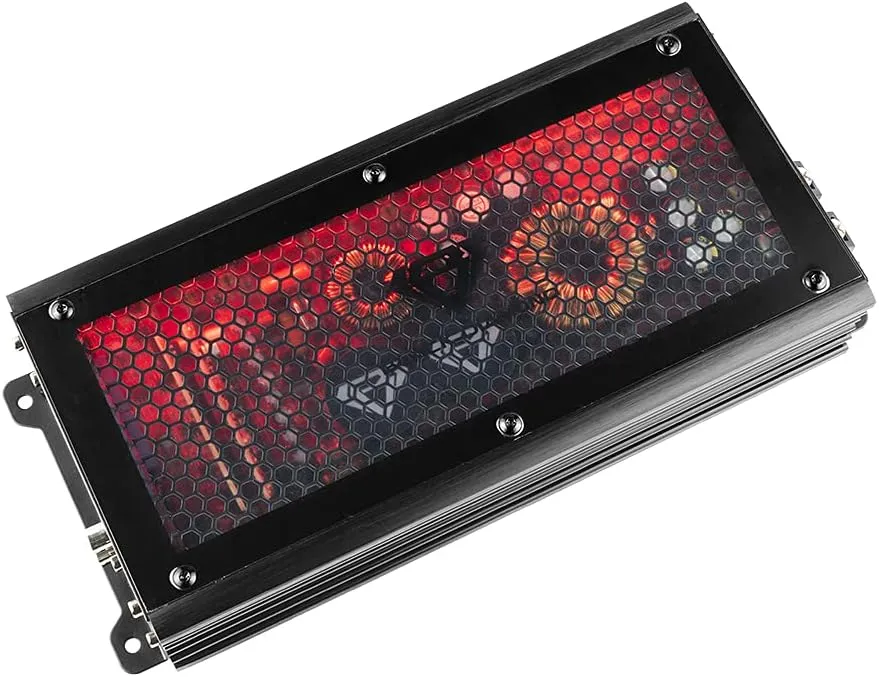 Black Diamond DIA-K1X Car Audio Amplifier 1 Channel, Monoblock Amplifier, Class D, 1000 Watts RMS @1-Ohm, 3000 Watts Peak, Acrylic Window with Red LED Lighting, Remote BASS Knob Included