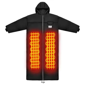 Black HEATED Fur Lined Long Sleeve Sleeping Bag Jacket L-XXL