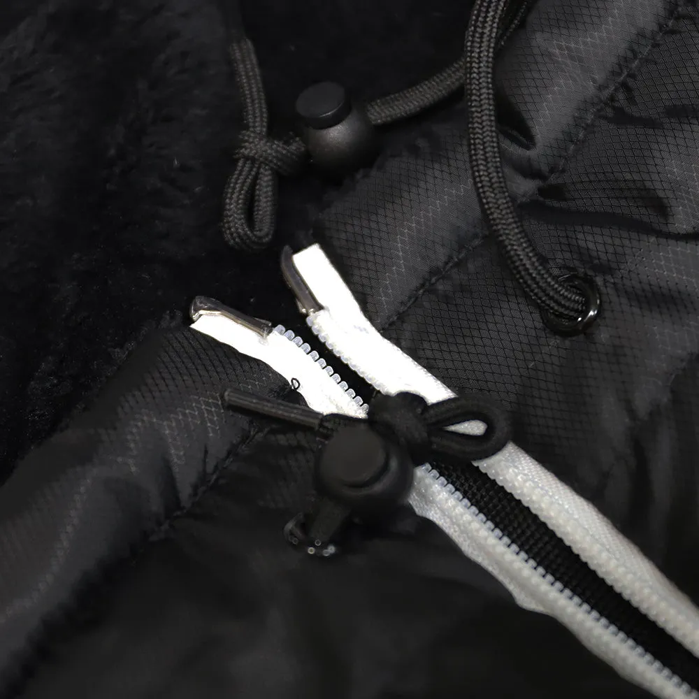 Black HEATED Fur Lined Long Sleeve Sleeping Bag Jacket S-L