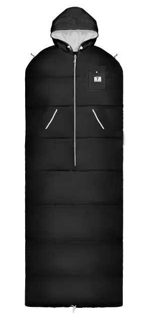 Black Sleevless Sleeping Bag Jacket S-L
