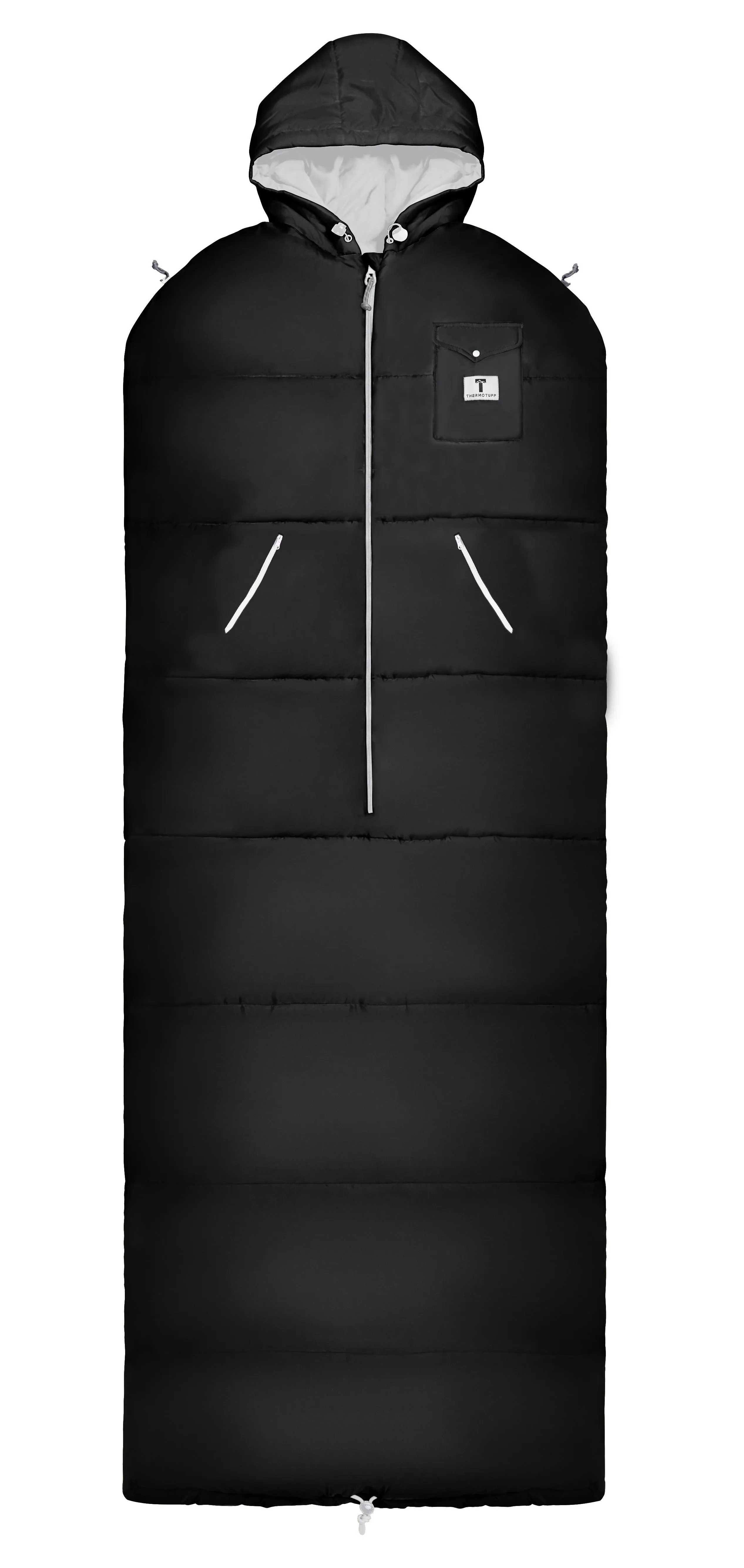 Black Sleevless Sleeping Bag Jacket S-L