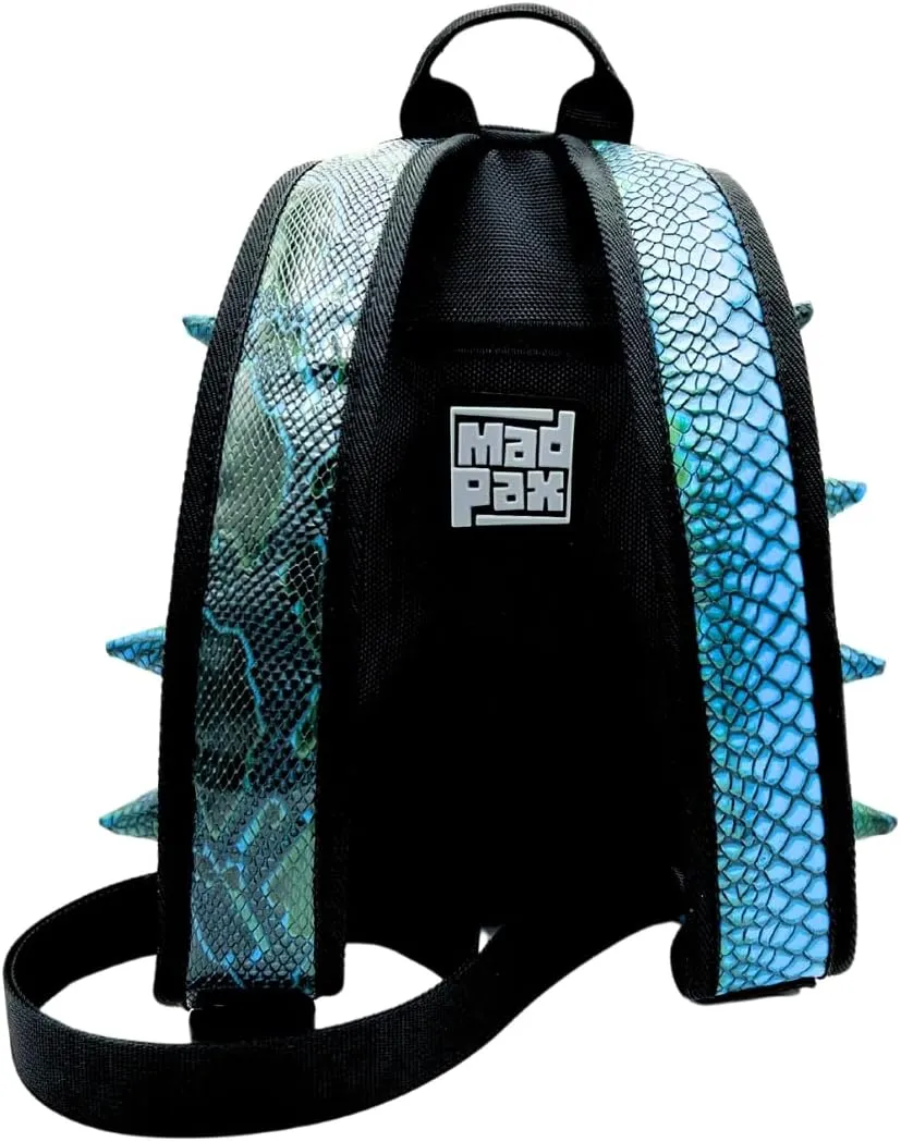 Blue Mamba Spike Mini Travel Backpack | Edgy Faux Leather Bag with Spikes, Compact Design, Durable & Water-Resistant | Ideal for Everyday Use, or Work