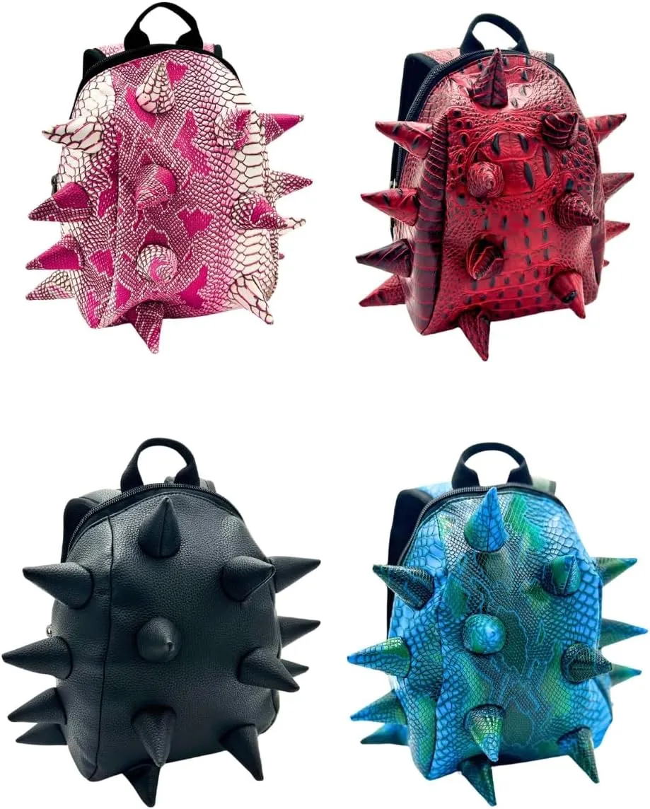 Blue Mamba Spike Mini Travel Backpack | Edgy Faux Leather Bag with Spikes, Compact Design, Durable & Water-Resistant | Ideal for Everyday Use, or Work