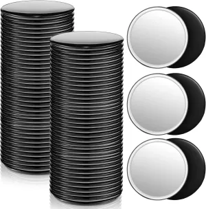 Blulu Compact Mirror Bulk Mini Portable Round Small Makeup Pocket Mirror for Purse Women Travel Daily Use, 2.76 Inch(Black,72 Pieces)