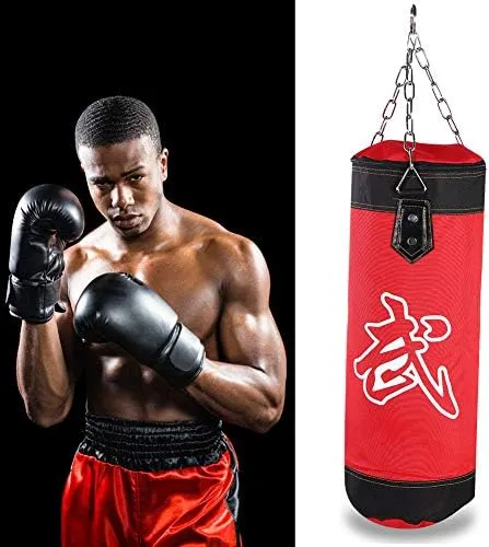 Bnineteenteam Heavy Punching Bag,Training Boxing Bag with Chain for Adults Men Women(Empty)