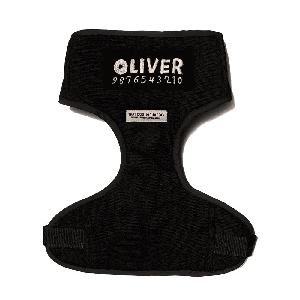 Body Mesh Dog Harness with Identification Patch - Black