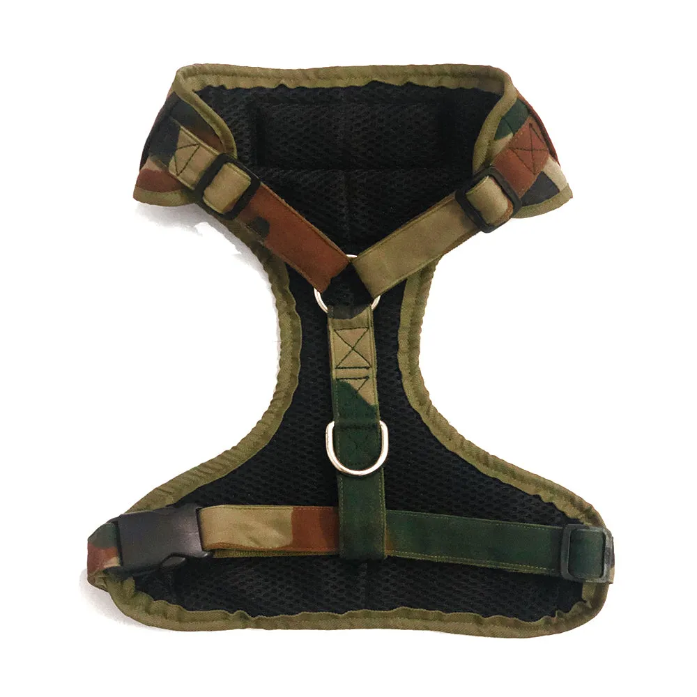 Body Mesh Dog Harness with Identification Patch - Camouflage