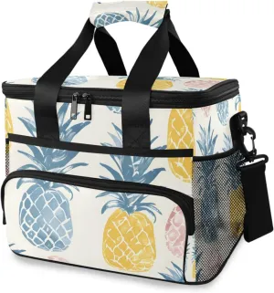 Bolaz Large Cooler Lunch Bag-Pineapple Rubbing, Travel Cooler Bags 15L Waterproof Cooler Bag for Camping, Picnic, BBQ, Family Outdoor Activities