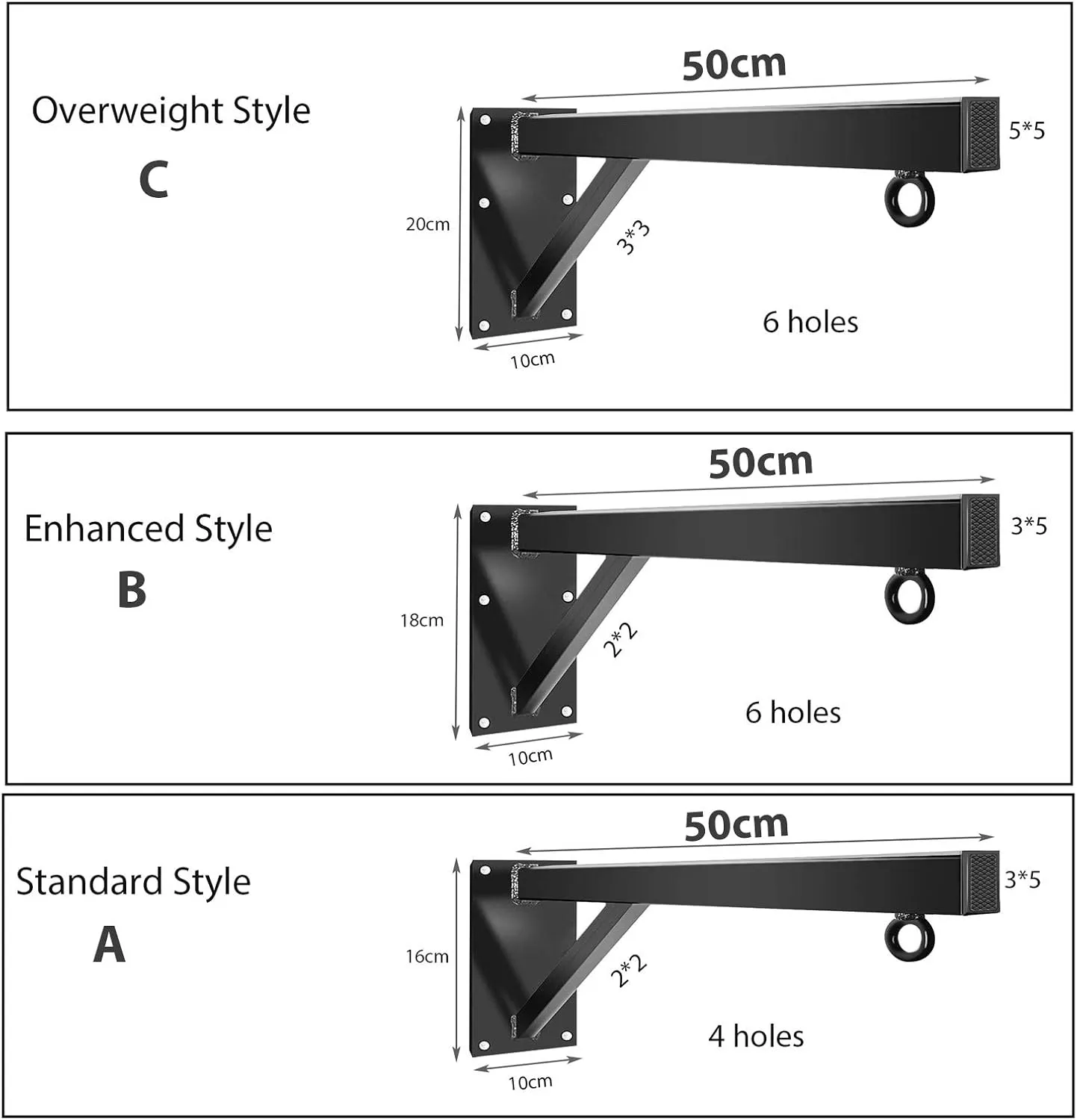 Boxing Bag Bracket, Punch Bag Wall Brackets Heavy Duty, Punch Bags Heavy Duty Wall Brackets Include.Carabiner wth Lock, Mounting Screws, Resilient Punch Bag Hook for Boxing Fitness at Home (B)