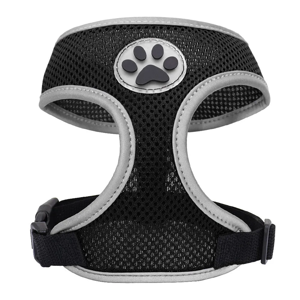 Breathable Paw Print Cat Dog Harness Reflective Vest