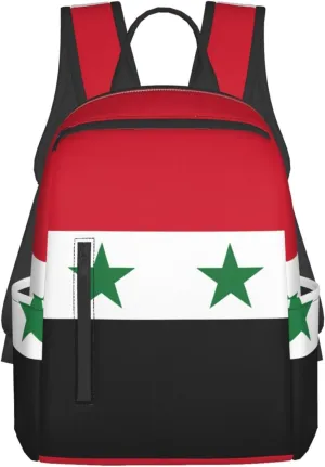 BREAUX Flag of the Syrian Arab Republic print Lightweight Backpack for Travel Casual Shoulder Bag Laptop Backpack Fit for Leisure Day