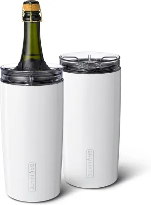 BrüMate Togosa 2-in-1 Wine Chiller Bucket or Champagne Bucket & 100% Leakproof Pitcher | Portable Cooler Fits Most Wine, Champagne, & Liquor Bottles | Perfect Wine Gifts | 49oz (Ice White)