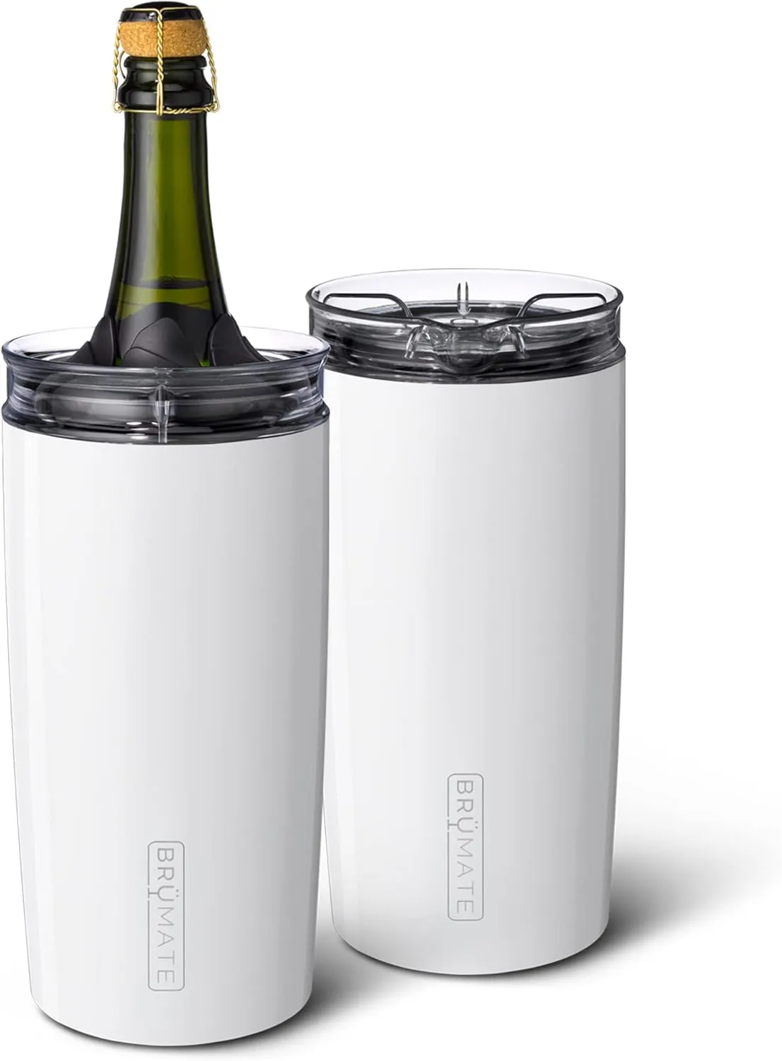 BrüMate Togosa 2-in-1 Wine Chiller Bucket or Champagne Bucket & 100% Leakproof Pitcher | Portable Cooler Fits Most Wine, Champagne, & Liquor Bottles | Perfect Wine Gifts | 49oz (Ice White)