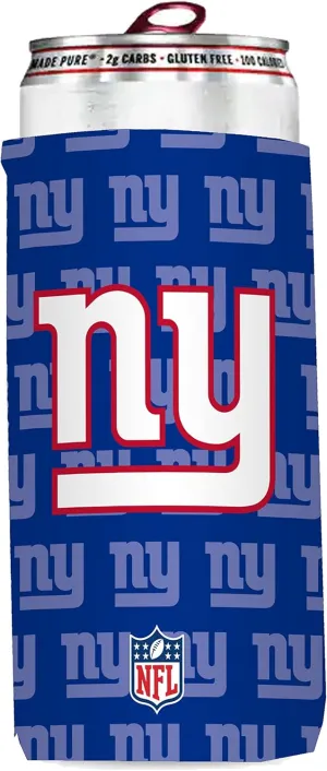 Bud Light & NFL Licensed New York Giants Premium Insulated Neoprene Slim Can Koozy Cover/Cooler Sleeve -Easy On Gameday Foldable Beverage Apparel for 12 Ounce Seltzer Cans, 2 Pack: 2 Sided Design