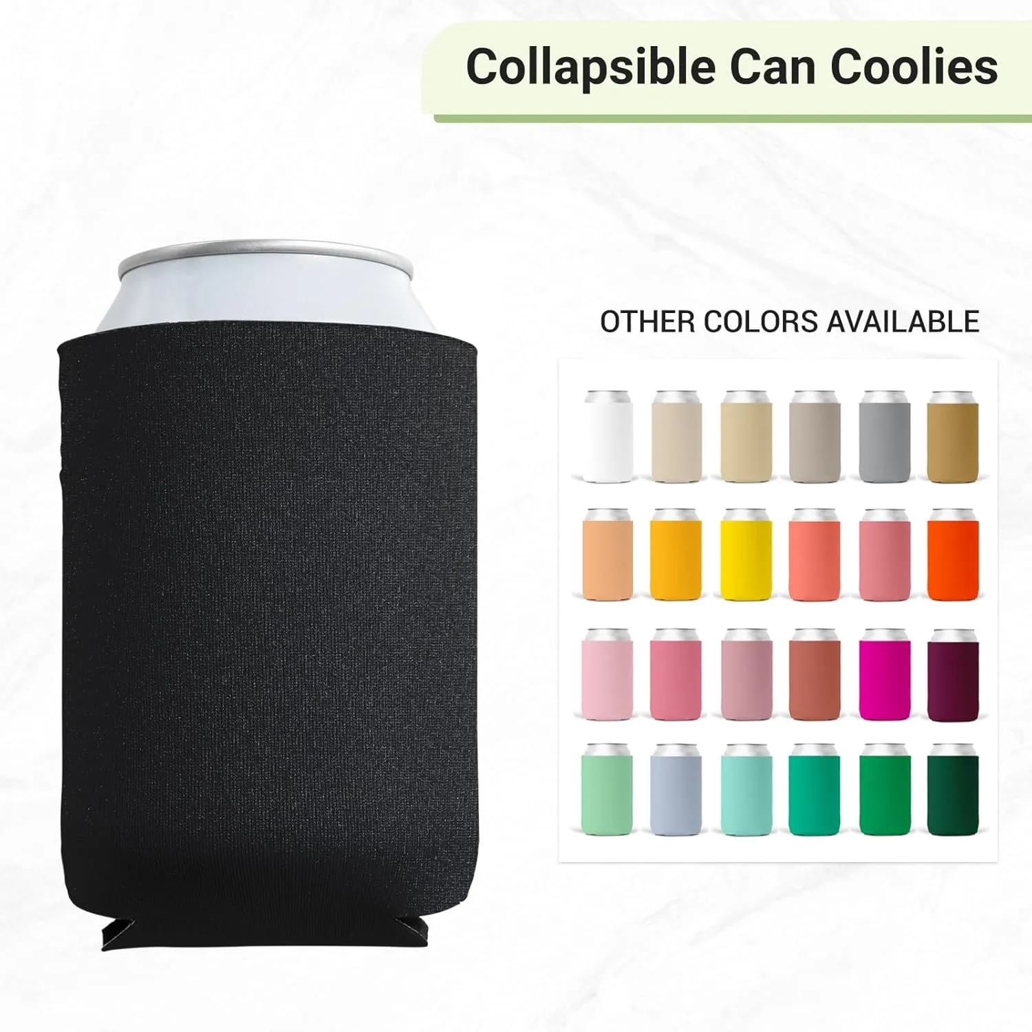 Bulk Custom Neoprene Can Cooler Sleeves - Insulated Collapsible Drink Holders with Logo for Wedding Favors, Fishing, Picnics (36, Standard Can Coolers)