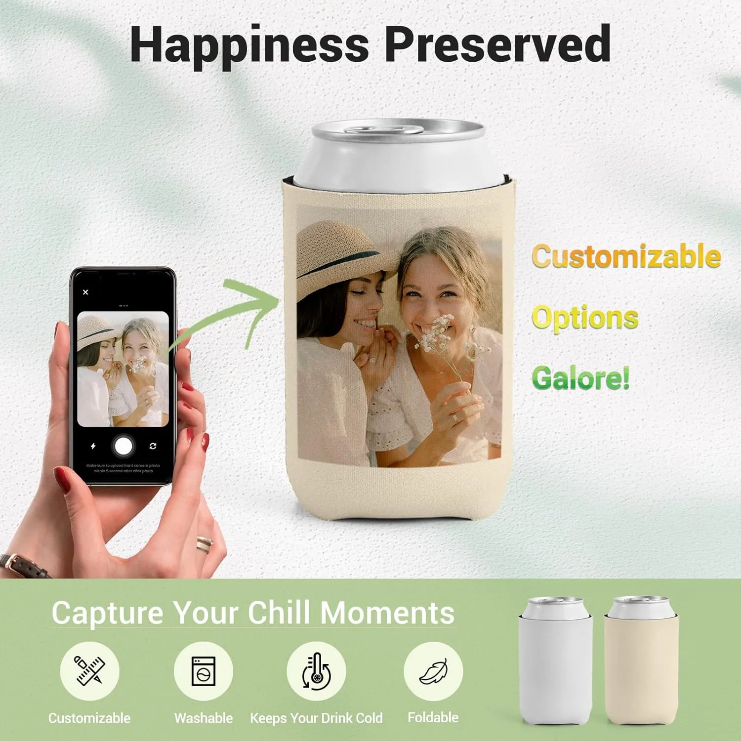 Bulk Custom Neoprene Can Cooler Sleeves - Insulated Collapsible Drink Holders with Logo for Wedding Favors, Fishing, Picnics (36, Standard Can Coolers)
