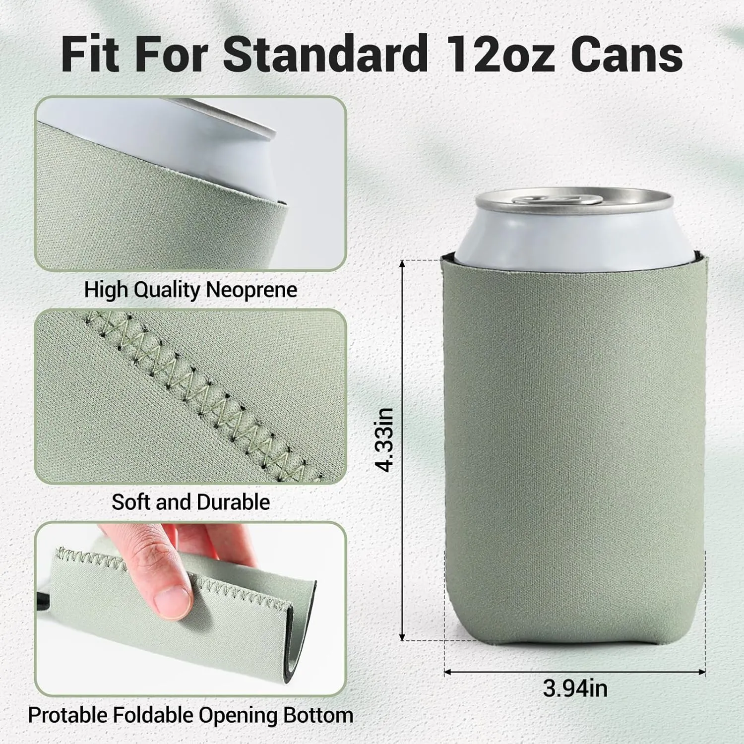Bulk Custom Neoprene Can Cooler Sleeves - Insulated Collapsible Drink Holders with Logo for Wedding Favors, Fishing, Picnics (36, Standard Can Coolers)