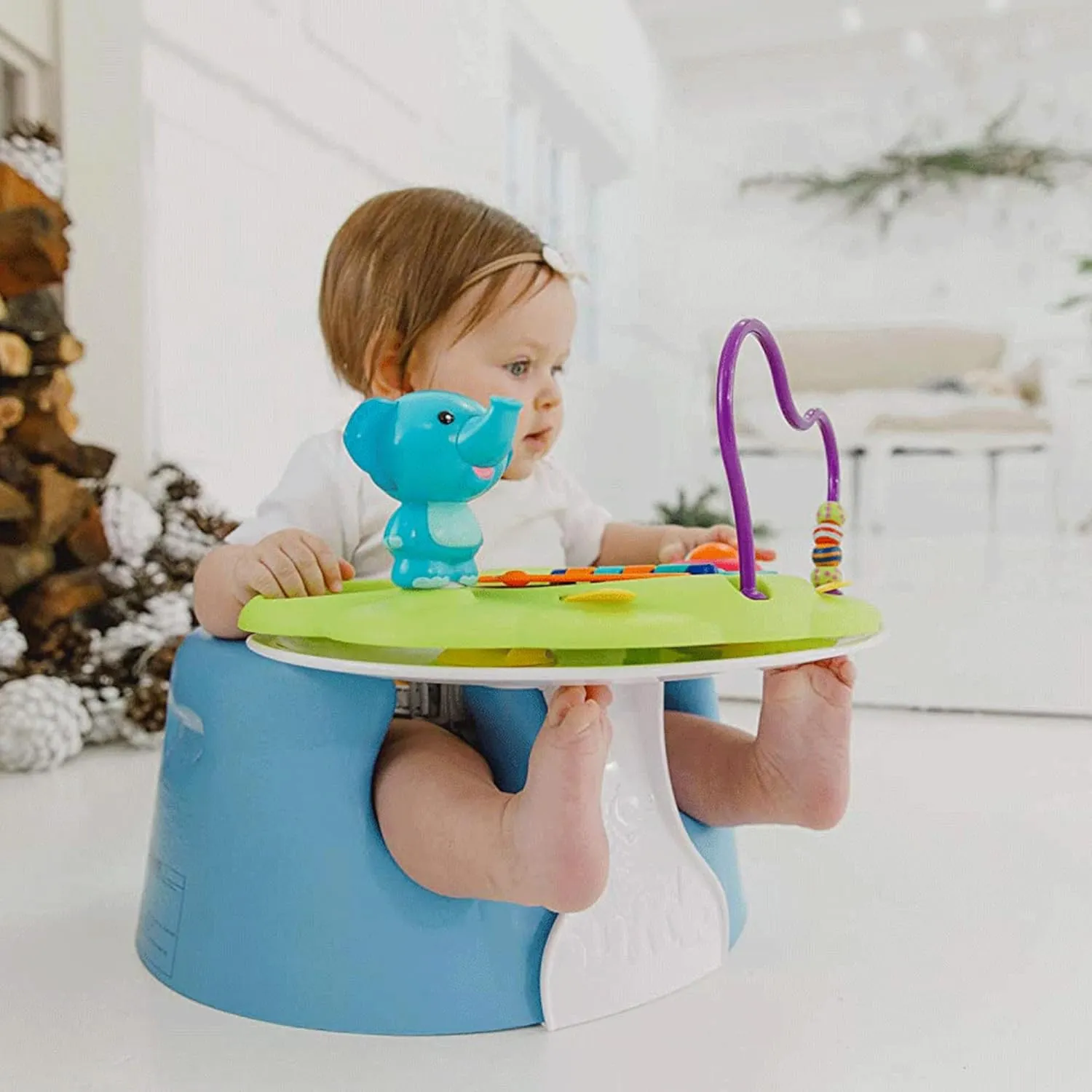 Bumbo 2-Pack Baby Floor Seat w/ 3-Point Adjustable Harness and Soft Foam, Blue