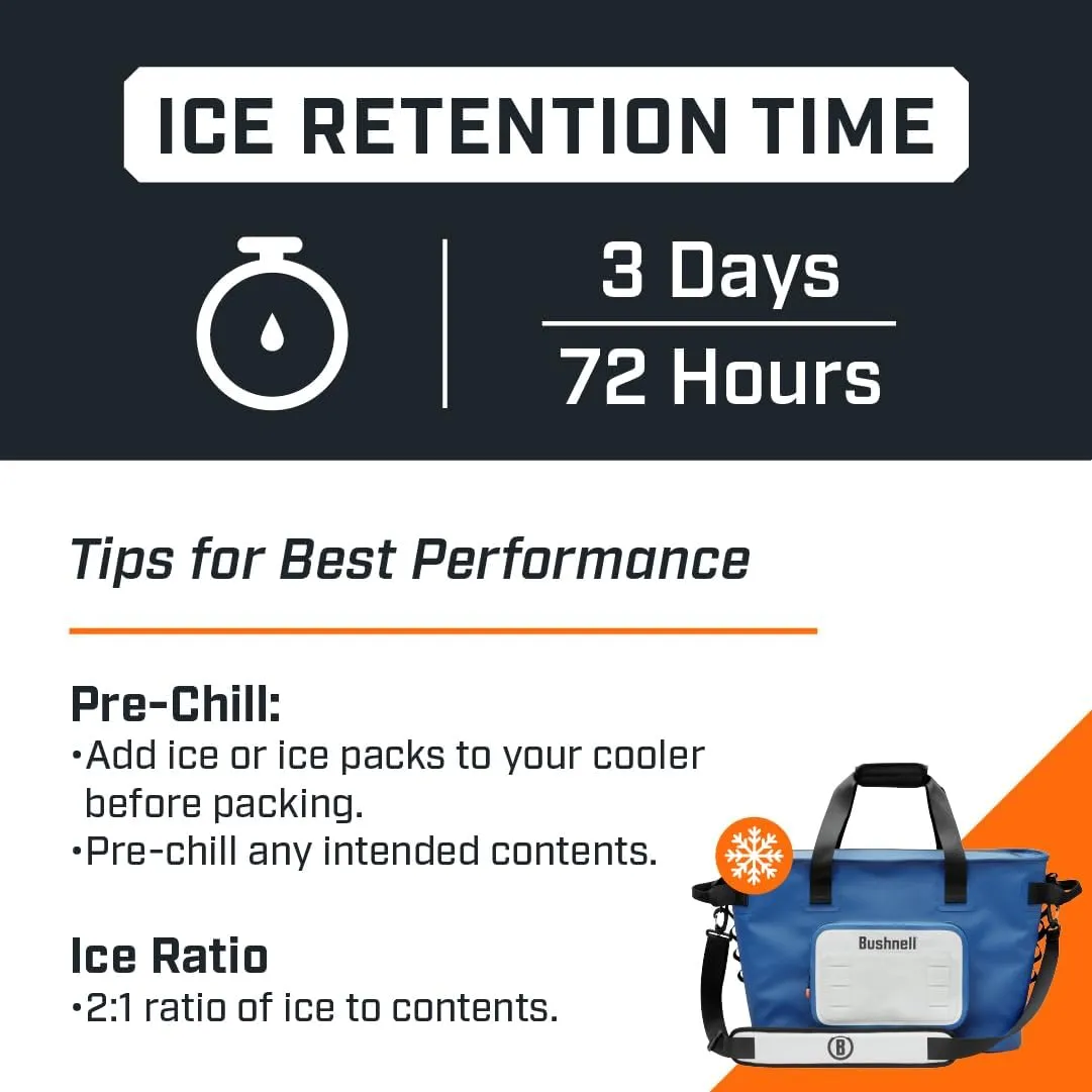 Bushnell Soft Coolers | Insulated Portable Ice Chest The Best Bag Cooler for Beach, Drinks, Beverages, Travel, Camping, Picnic, Leak-Proof with Waterproof Zipper