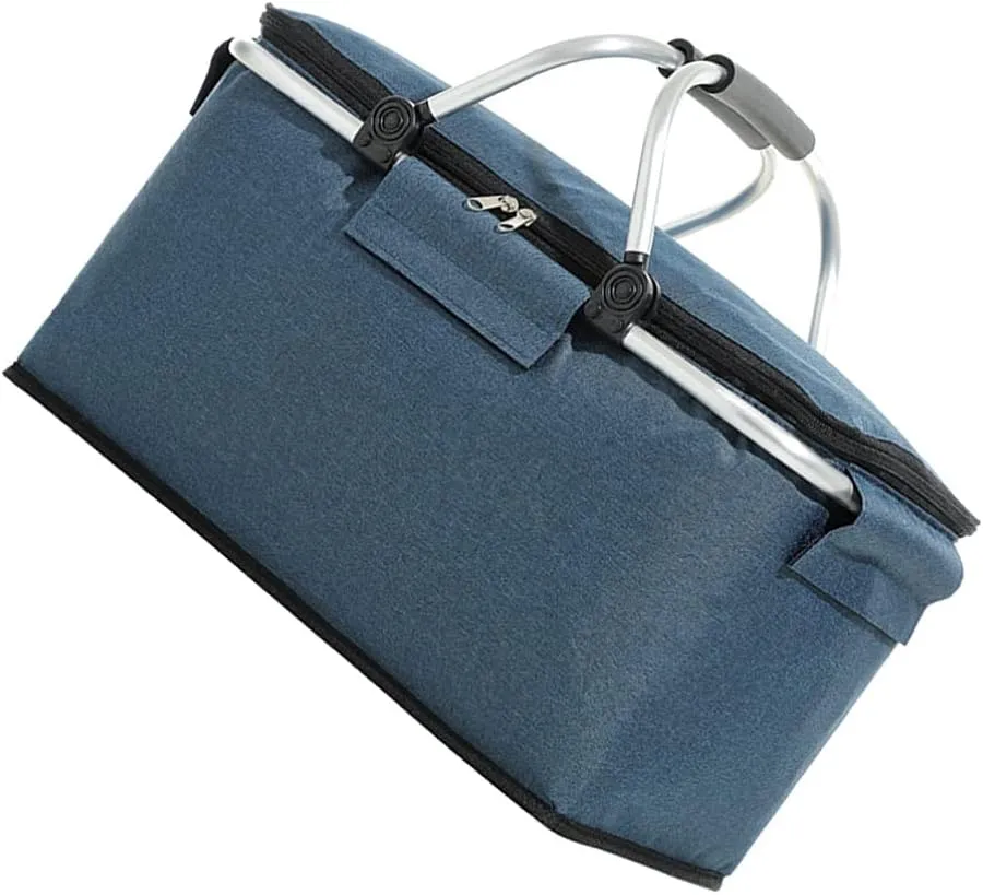 Cabilock 1pc Folding Fresh Basket Collapsible Basket Cooler Collapsible Lunch Bag Insulated Picnic Cooler Bag Picnic Bag Suit for Kids Picnic Basket Picnic Box Fruit Child Oxford Cloth