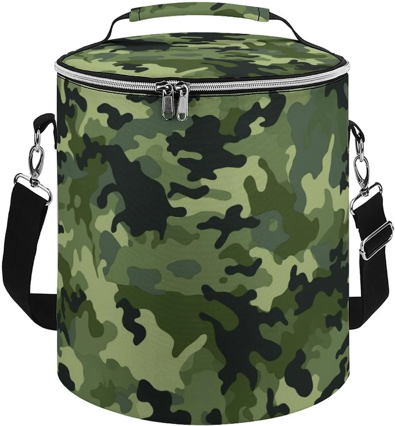 Camping Cooler Bag, Camo Green Print Portable Ice Pack Outdoor Cooler Bag Picnic Cooler Bag Foldable Cooler Bag, style