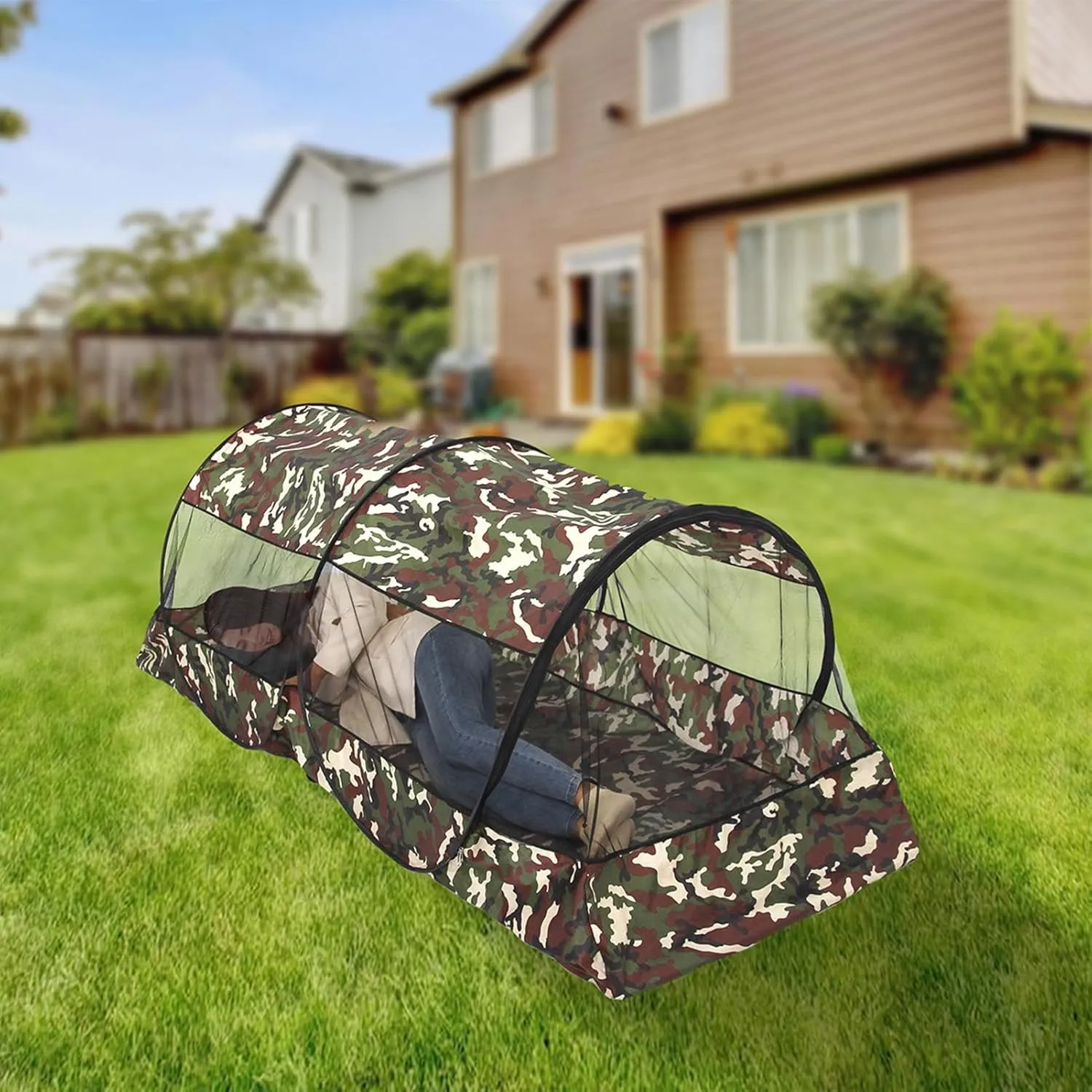 Camping Net Tent - Trips Net Screen Houses, Outdoor Camping Shelters | 4 Person Pop Up Sleeping Mesh Netting with Carry Bag, Large Space Ventilated Mosquitoes Protection Hammock for Travel Resting