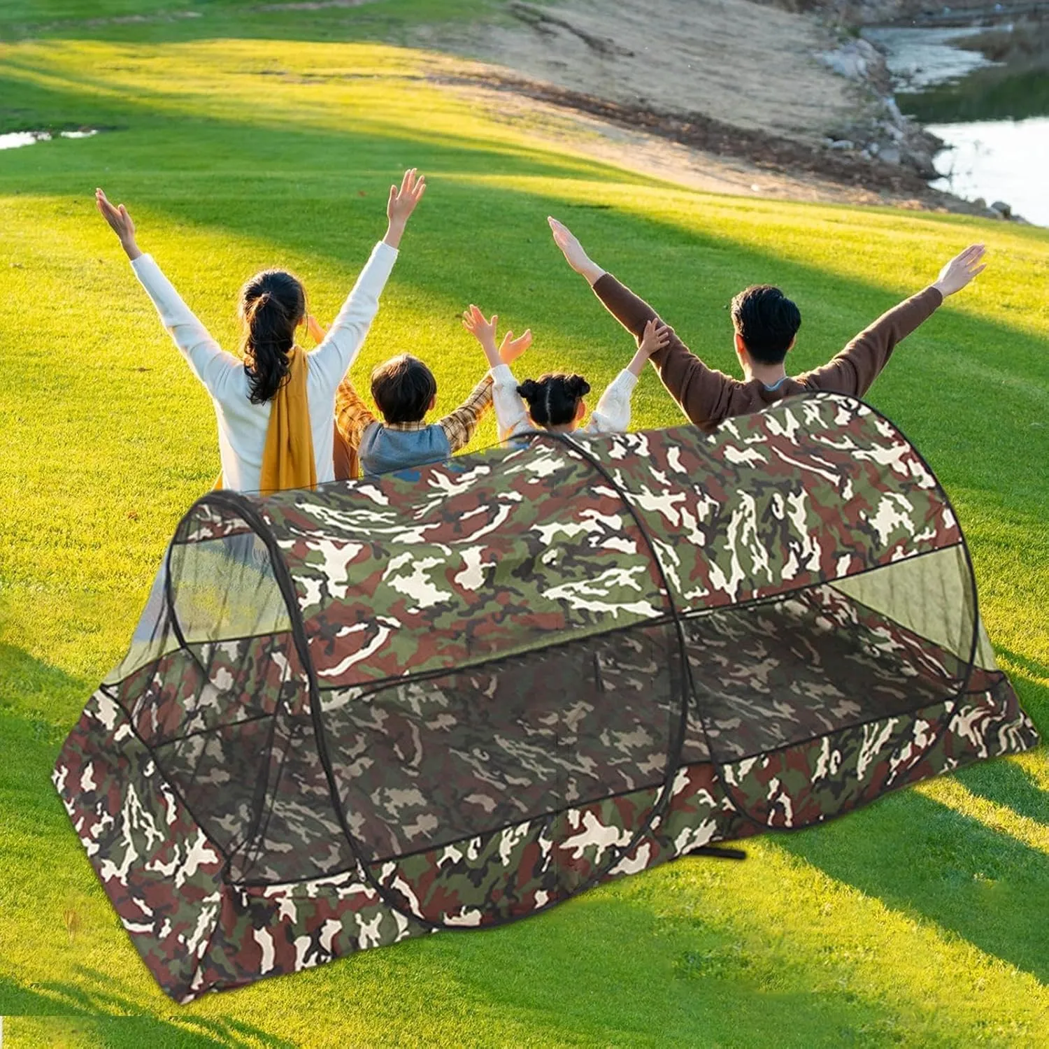 Camping Net Tent - Trips Net Screen Houses, Outdoor Camping Shelters | 4 Person Pop Up Sleeping Mesh Netting with Carry Bag, Large Space Ventilated Mosquitoes Protection Hammock for Travel Resting