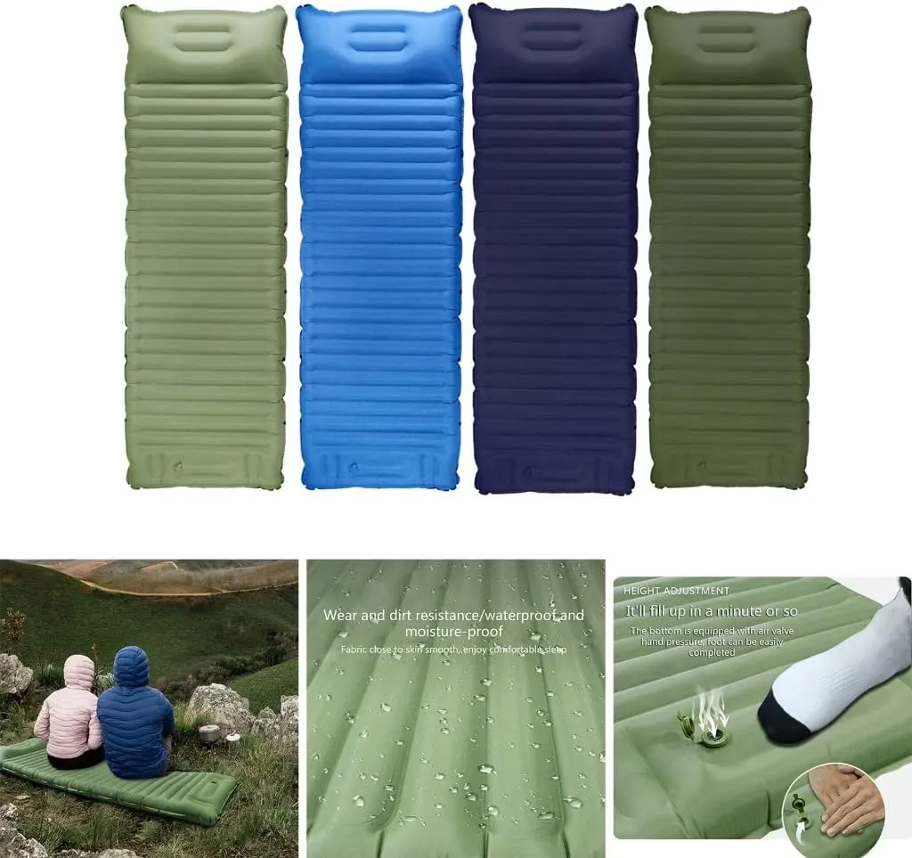Camping Sleeping Pad,Inflatable Sleeping Mat with Pillow Builtin,Compact-Ultralight Waterproof Camping Air Mattress