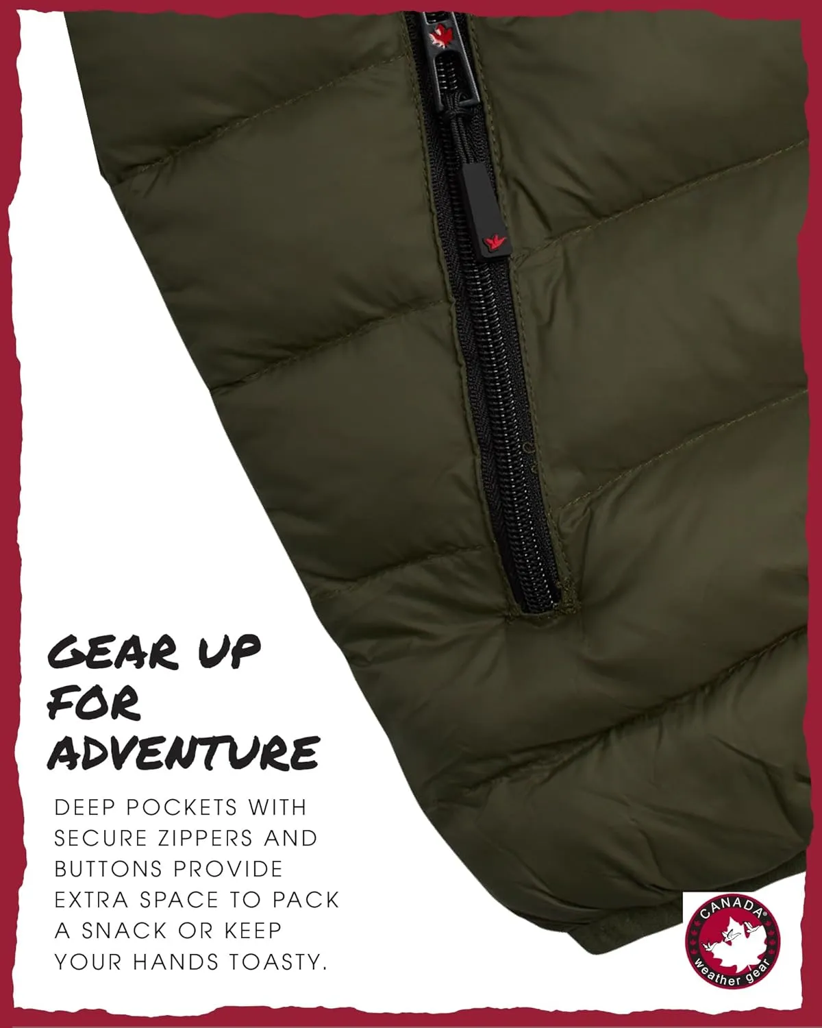 CANADA WEATHER GEAR Mens' Puffer Jacket - Lightweight Packable Bubble Coat, Water Resistant Outerwear Jackets for Men (M-XXL)