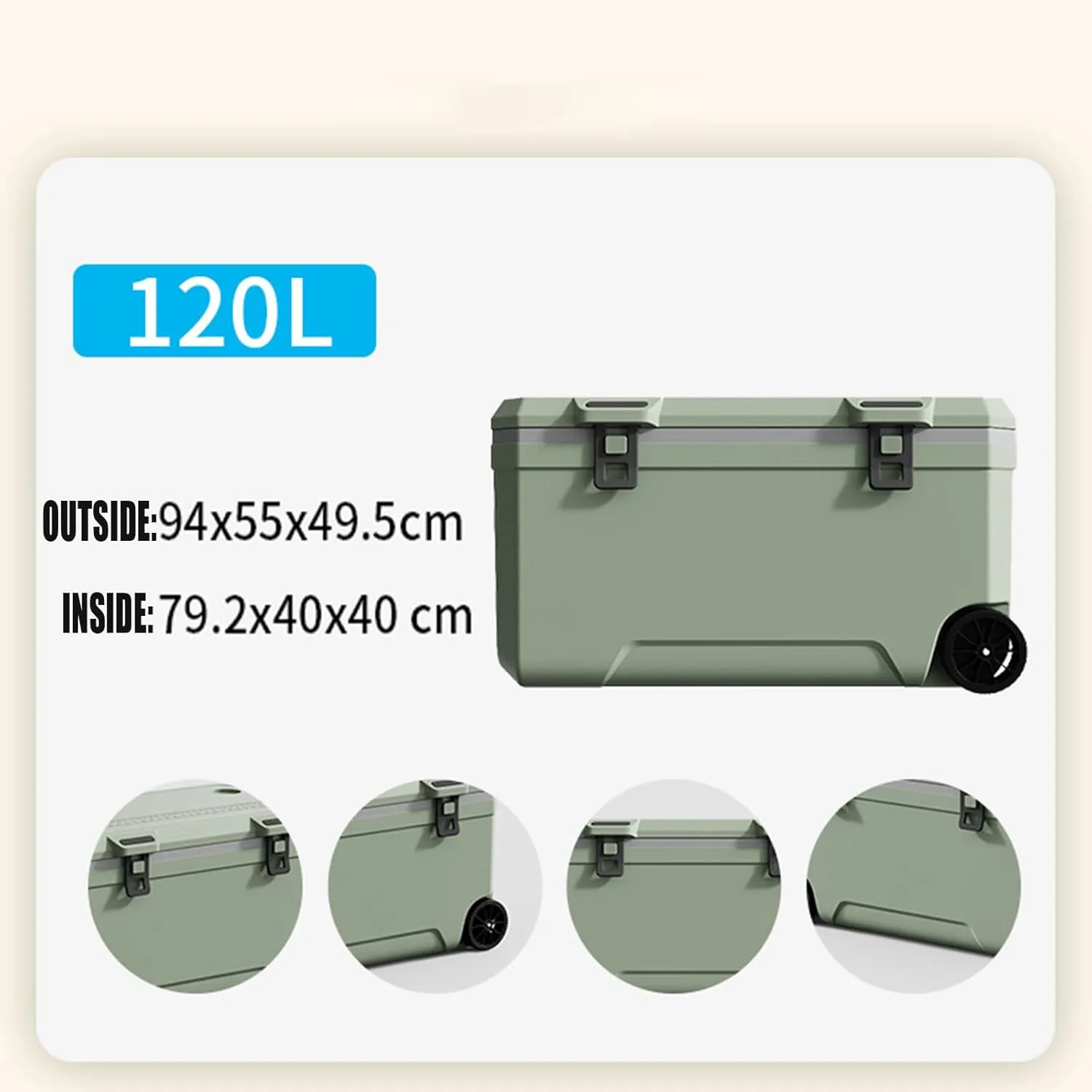 Car Camping Coolers for ABT A1/A2/A3/A4/A5/A6/A7/Arteon/Ateca/Caddy/Golf, Waterproof Portable Cooler, Leak Proof Picnic Insulated Bag, Ultra-Light Premium Ice Chest Box,A-Green-120L