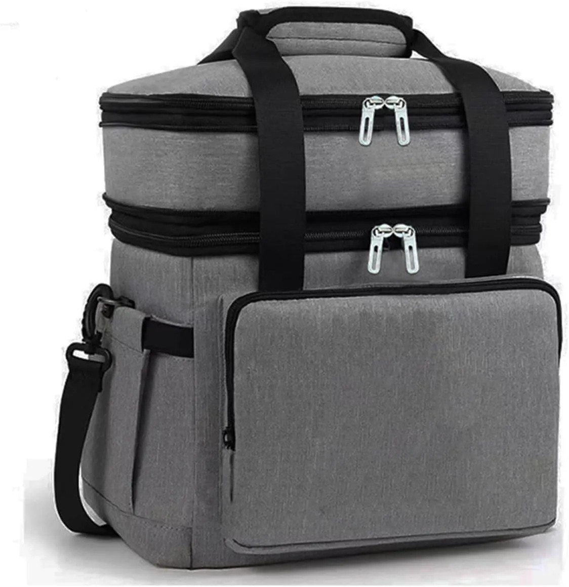 Car Camping Coolers for Volkswagen Amarok/Caddy/Crafter/Passat, Leak Proof Cooler, Portable Lightweight Ice Chest Box, Compartments Waterproof Insulated Bag,B-Grey