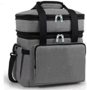 Car Camping Coolers for Volkswagen Amarok/Caddy/Crafter/Passat, Leak Proof Cooler, Portable Lightweight Ice Chest Box, Compartments Waterproof Insulated Bag,B-Grey