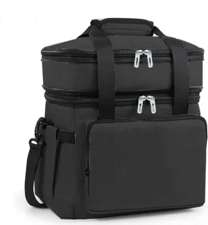 Car Camping Coolers for Volvo XC40/XC60/XC70/XC90, Leak Proof Cooler, Portable Lightweight Ice Chest Box, Compartments Waterproof Insulated Bag,A-Black