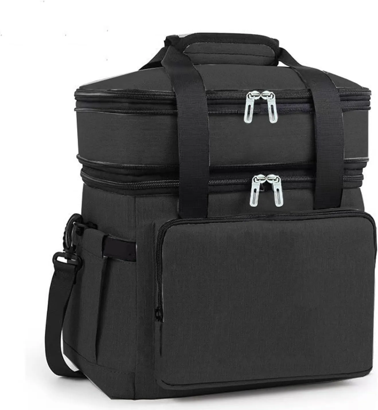 Car Camping Coolers for Volvo XC40/XC60/XC70/XC90, Leak Proof Cooler, Portable Lightweight Ice Chest Box, Compartments Waterproof Insulated Bag,A-Black