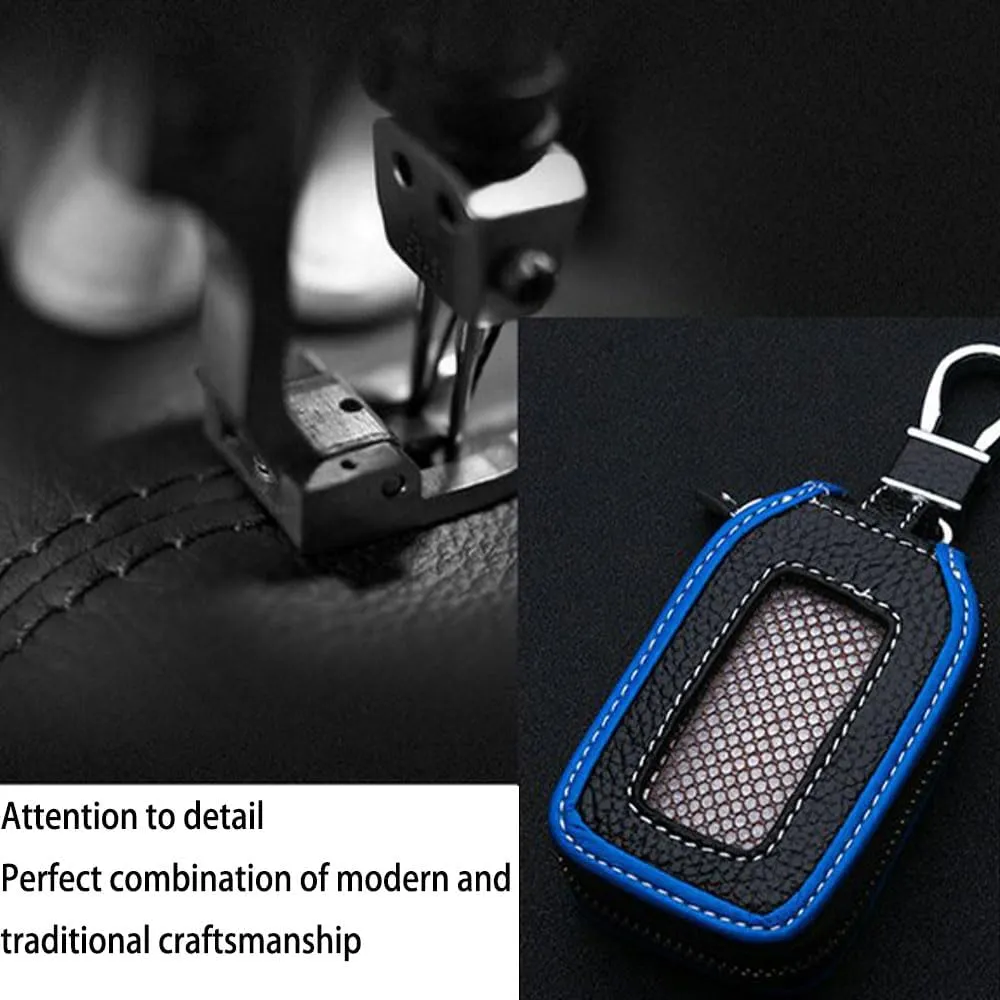 Car Key Bag for Bentley Flying Spur/Continental/Bentayga,Durable Waterproof Compact Stitching Leather Family Present Anti Scratch Lightweight Sleeve Luxury Keychain,A