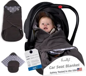 Car seat Blankets for Babies - Baby Footmuff - Carseat Swaddle Blanket - Stroller Bunting Bag for Infants - Baby Newborn Winter Gear (Grey/Stars)
