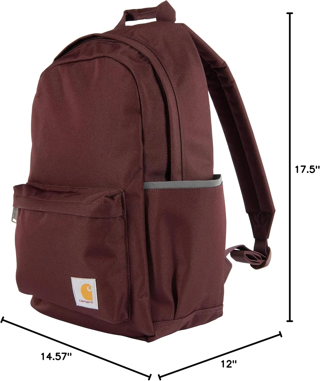 Carhartt 21L Classic Backpack, Water-Resistant Pack W/ 15" Laptop Sleeve and Organizational Compartments, Port, PFAS Free