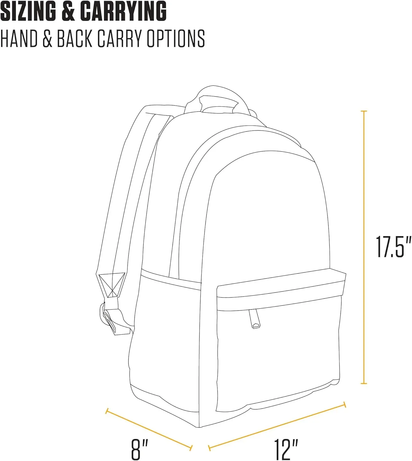 Carhartt 21L Classic Backpack, Water-Resistant Pack W/ 15" Laptop Sleeve and Organizational Compartments, Port, PFAS Free