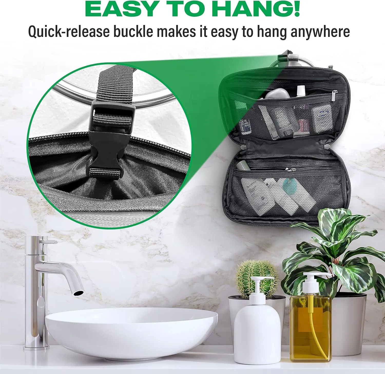 Carry On Travel Backpack Bundle | Island Hopper Travel Backpack with Toiletry Bag and Compression Packing Cube Set (40L, Navy Blue)