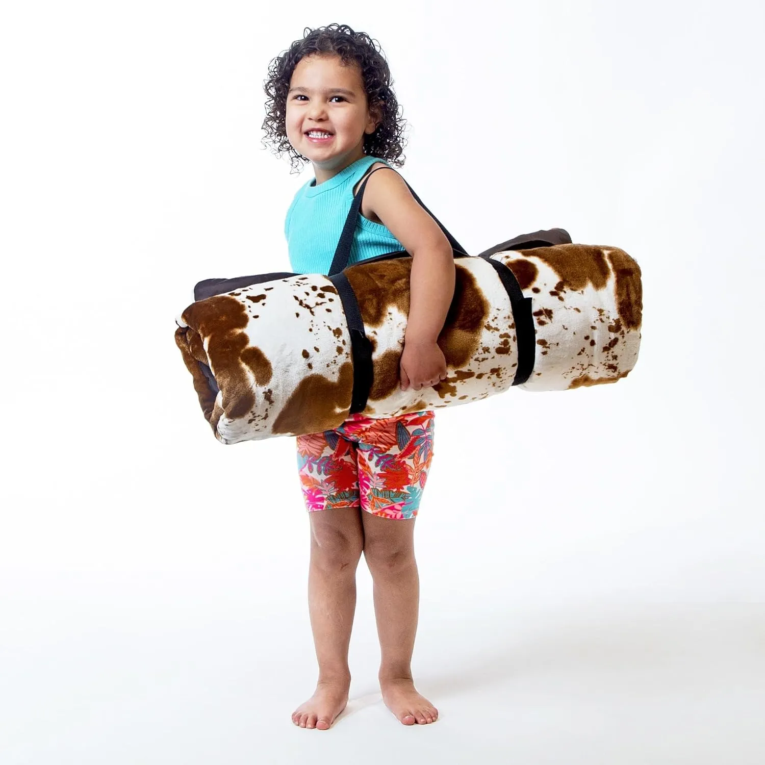 Carstens, Inc. Kids Slumber Bag Sleeping Bag/Nap Mat with Pillow for Boys & Girls, Cow Print