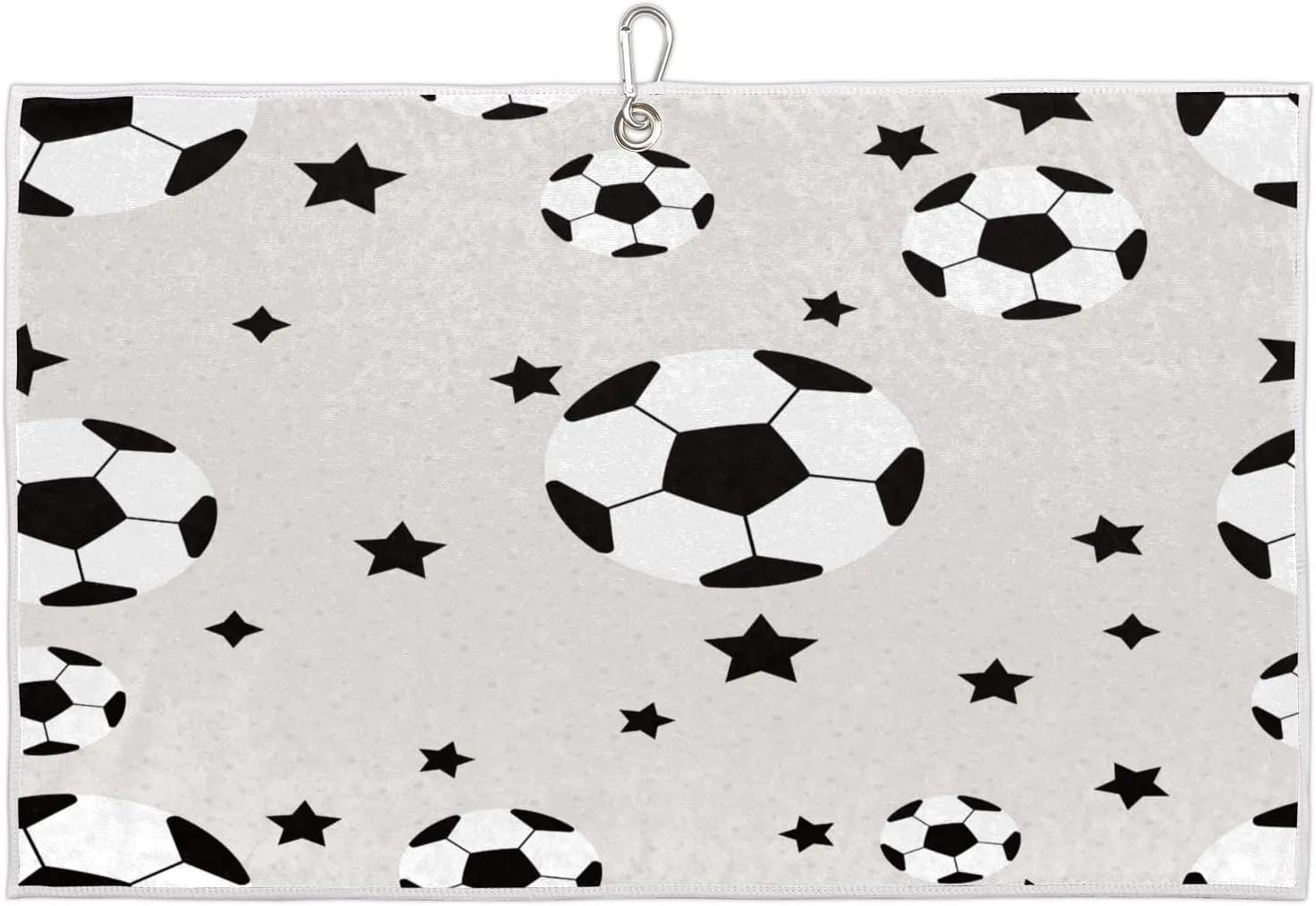 Cartoon Football Stars Golf Towel with Heavy Duty Carabiner Ultra Absorbent Quick Dry Perfect for Cleaning Clubs Balls Gear Essential Golf Accessory for Men Women Kids