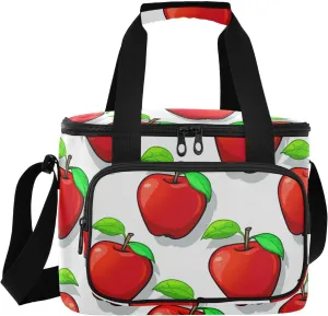 Cartoon Leaves White Insulated Cooler Bag for Women Men Leakproof 24 Can Camping Cooling Bag for Beach Work Road Trip