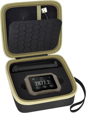 Case Compatible with Garmin Xero C1 Pro Compact Chronograph for Range Shooting Stoarge Holder Bag for USB Charging Adapters, Cube and More Accessories(Box Only) (Black-Brown)