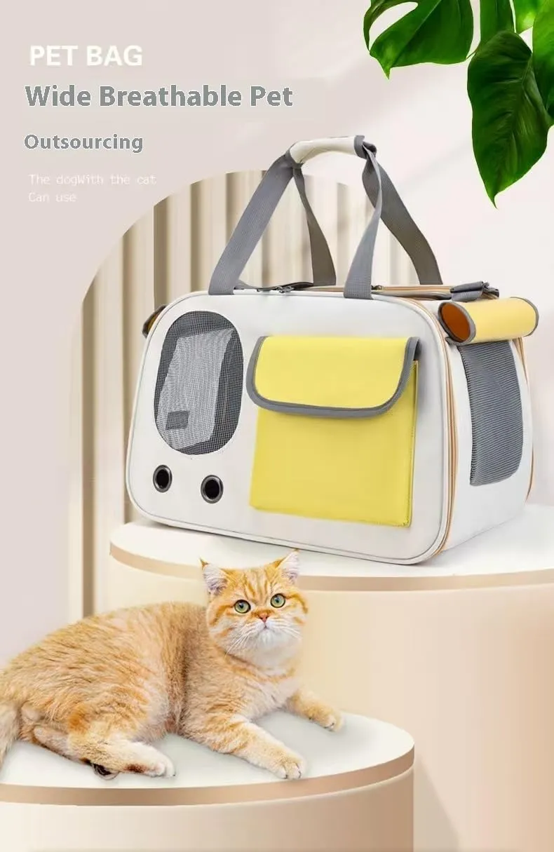 Cat Backpack Expandable pet Backpack for Small Cats and Dogs, Foldable Dog Backpack, Perfect for Traveling, Hiking, Camping, Outdoors (Green)