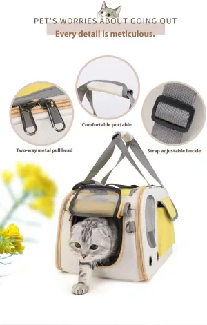 Cat Backpack Expandable pet Backpack for Small Cats and Dogs, Foldable Dog Backpack, Perfect for Traveling, Hiking, Camping, Outdoors (Green)