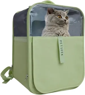 Cat Backpack, Pet Backpack for Cats Dogs, Fully Ventilated Design, Dog Backpack for Travel, Hiking, Outdoor Use(Green)