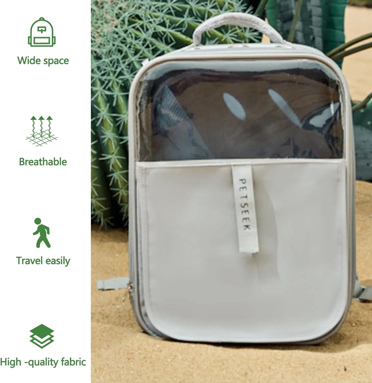 Cat Backpack, Pet Backpack for Cats Dogs, Fully Ventilated Design, Dog Backpack for Travel, Hiking, Outdoor Use(Green)